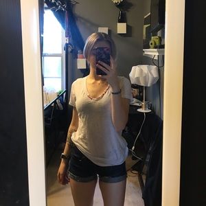 dark wash jean shorts